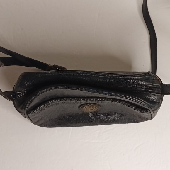 Vintage Valerie Stevens Black Pebble Leather Crossbody Shoulder Strap Bag Purse - Picture 11 of 11